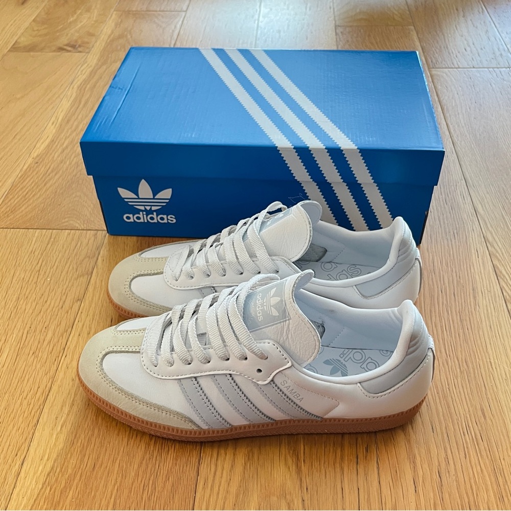 Adidas Samba OG Shoe White/ Halo Blue